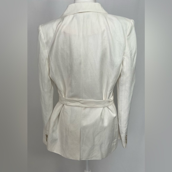 NEW / Double-breasted blazer-jacket in Chelsea linen-cupro blend / B002 - Picture 6 of 7